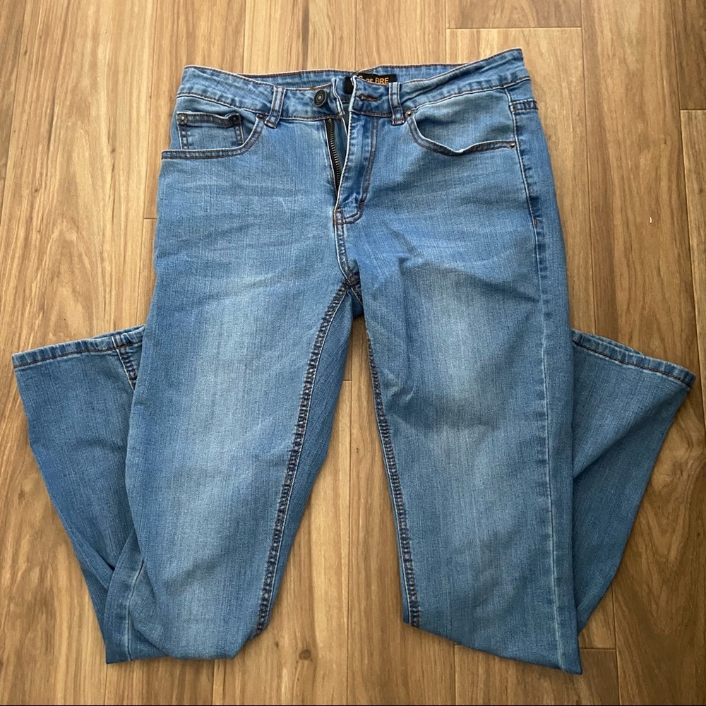 Blue denim jeans